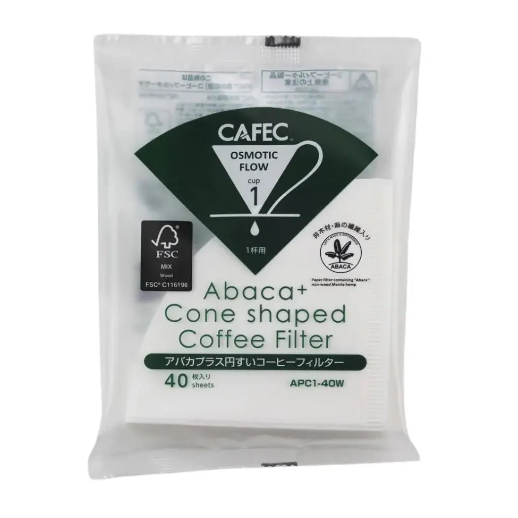 CafeC 三洋濾紙 Abaca plus 40pc 麻纖維錐形濾紙 日本三洋產業 酵素漂白 - Quality Life Coffee